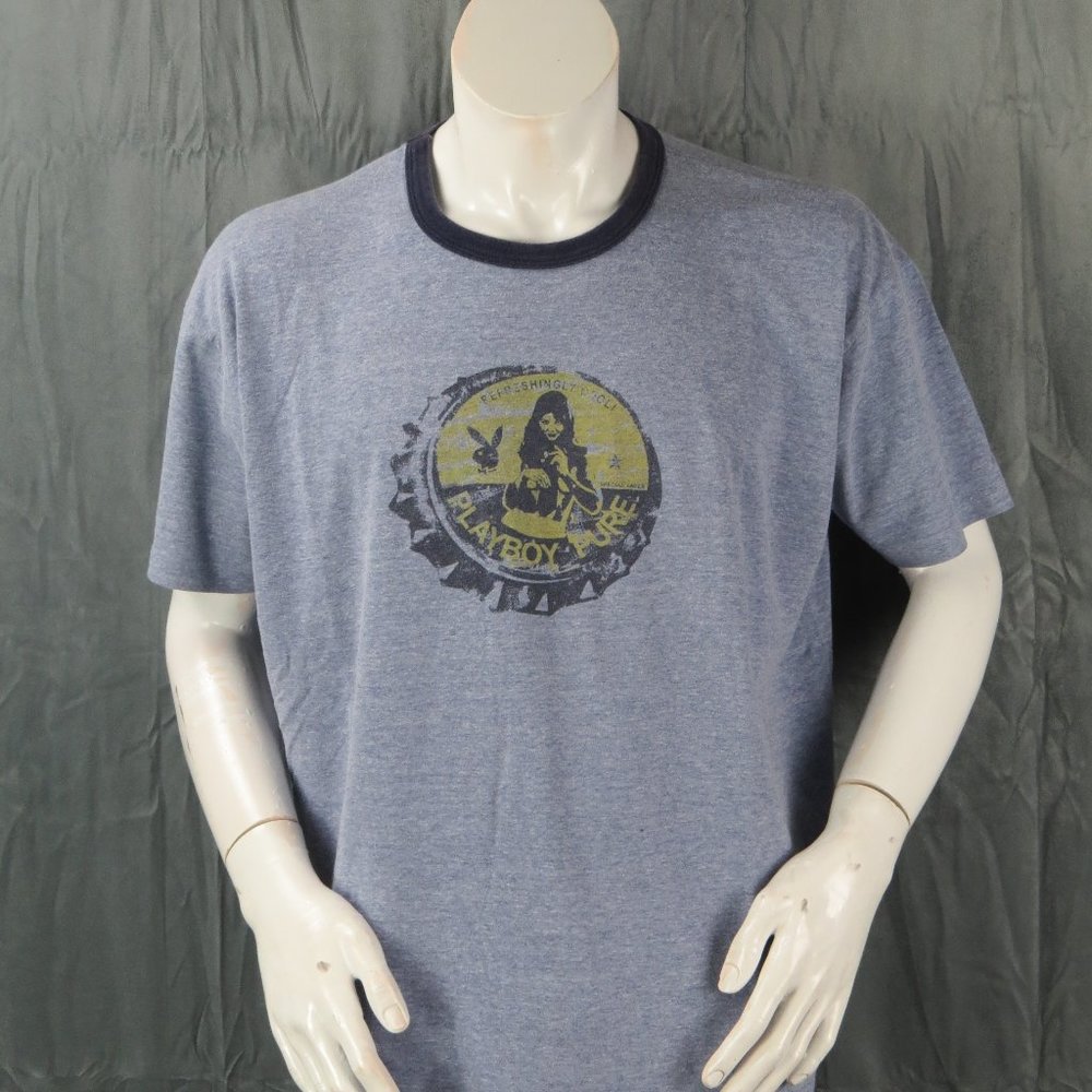 Vintage Graphic T-shirt - Playboy Pure Sexy Bottle Top Graphic - Men's 2XL